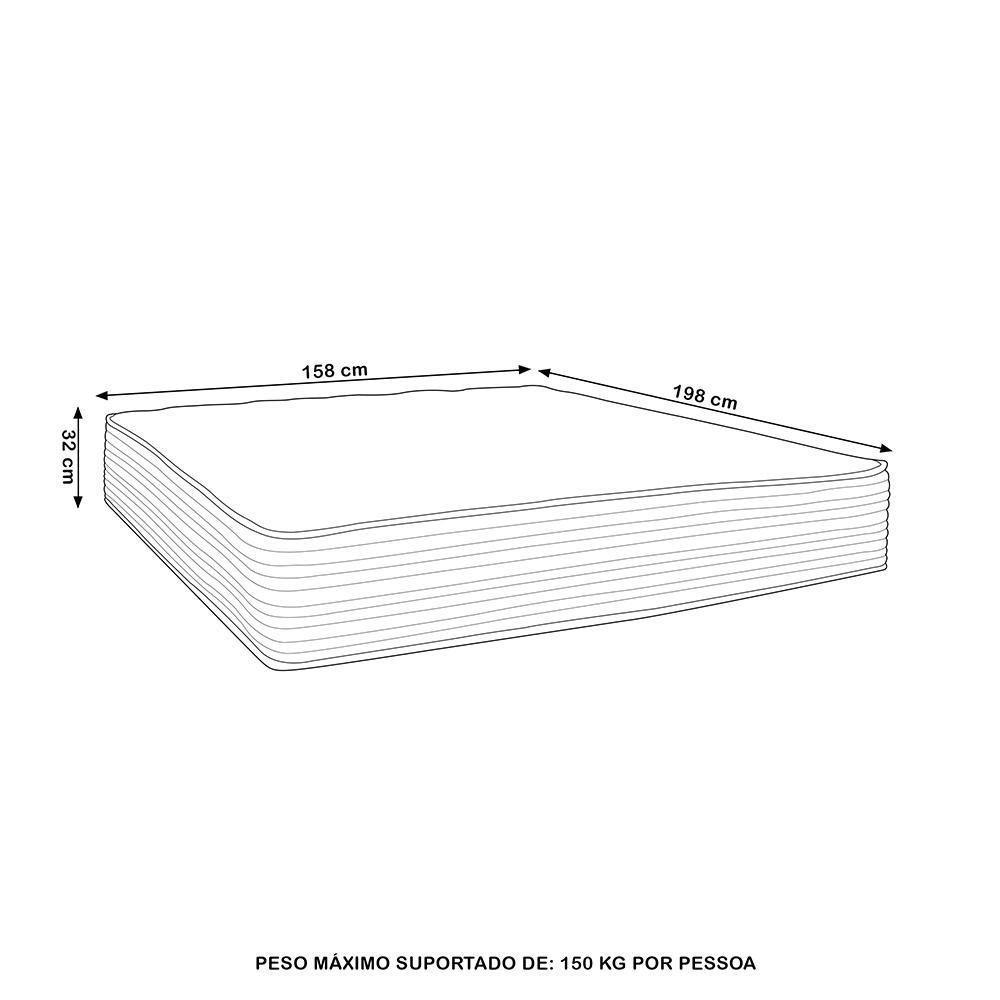 Colchão Queen Molas Pocket 158x198x32cm Double Face Kingdom New - Castor - 5