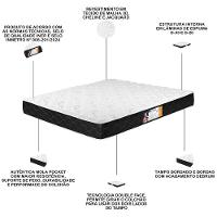 Colchão Solteiro Espuma D33 88x188x27cm Double Face Black