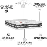 Colchão Queen Molas Pocket 158x198x36cm Double Face Premium Gel - Castor