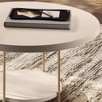 Mesa De Centro Para Sala Redonda Tampo Mdf Pés Aço Allure B01 Off White - Lyam Decor - 5