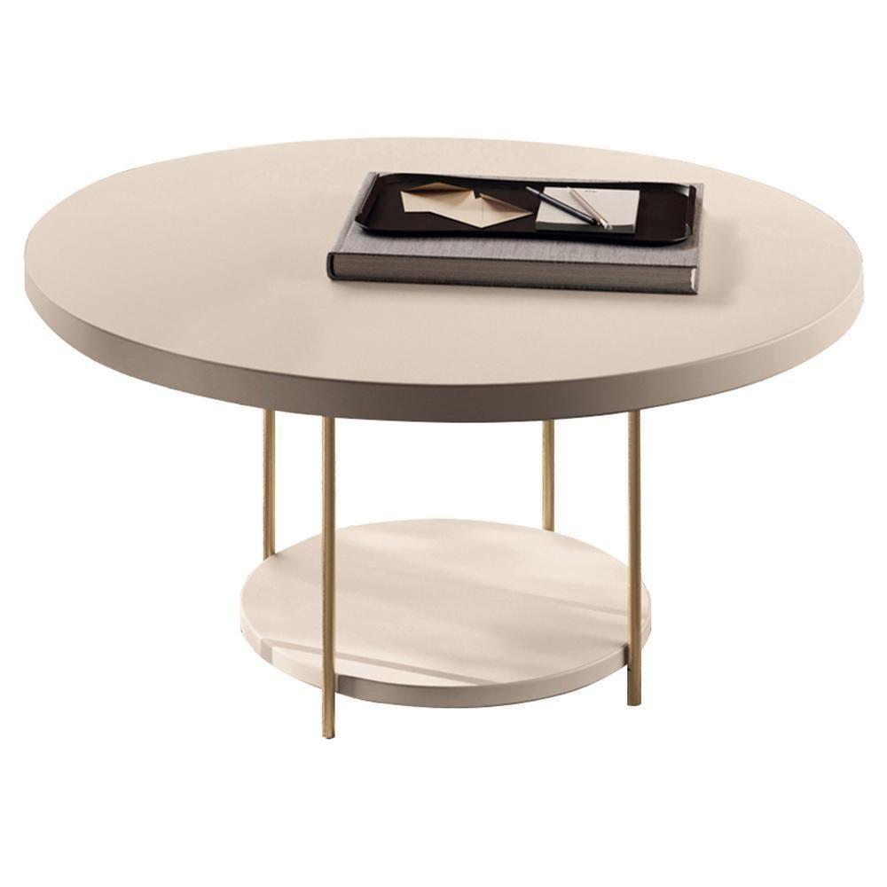 Conjunto Mesas De Centro Redonda Mdf E Vidro Allure B01 Off White - Lyam Decor - 4