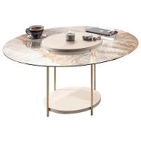 Conjunto Mesas De Centro Redonda Mdf E Vidro Allure B01 Off White - Lyam Decor - 3