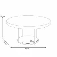 Conjunto Mesas De Centro Redonda Mdf E Vidro Allure B01 Off White - Lyam Decor - 8