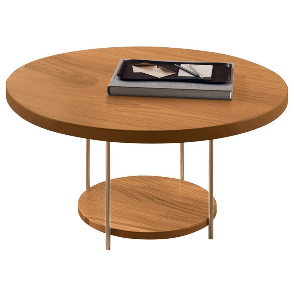 Conjunto Mesas De Centro Redonda Mdf E Vidro Allure B01 Cinamomo - Lyam Decor - 4