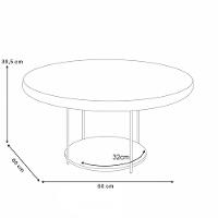 Kit 02 Mesas De Centro Para Sala Redonda Tampo Mdf Pés Aço Allure B01 Off White - Lyam Decor - 2