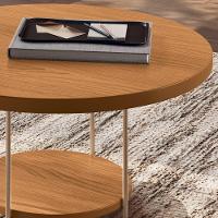 Kit 02 Mesas De Centro Para Sala Redonda Tampo Mdf Pés Aço Allure B01 Cinamomo - Lyam Decor - 5