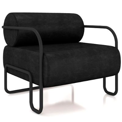 Poltrona Decorativa Moscou K01 Couríssimo Preto Lyam Decor