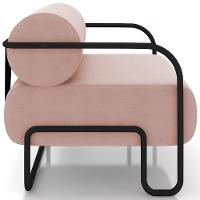 Kit 02 Poltronas Decorativa Pés Industrial Moscou K01 Veludo Rosê - Lyam Decor - 6