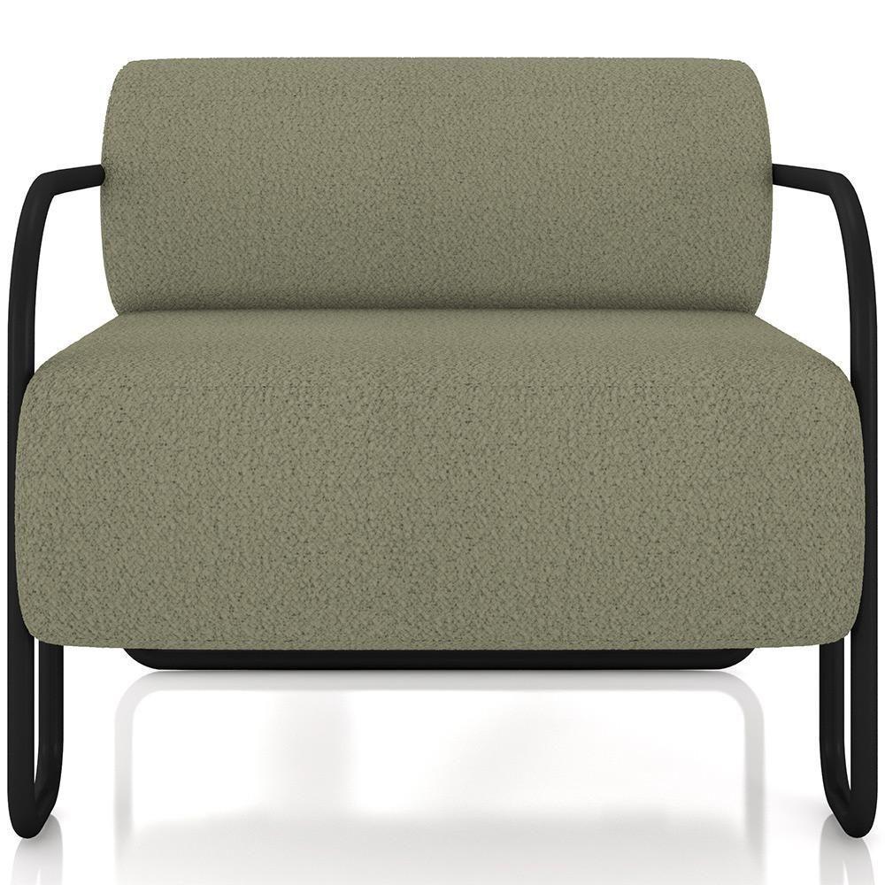 Kit 02 Poltronas Decorativa Pés Industrial Moscou K01 Bouclê Verde - Lyam Decor - 3