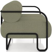 Kit 02 Poltronas Decorativa Pés Industrial Moscou K01 Bouclê Verde - Lyam Decor - 6