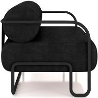 Kit 02 Poltronas Decorativa Pés Industrial Moscou K01 Couríssimo Preto - Lyam Decor - 6