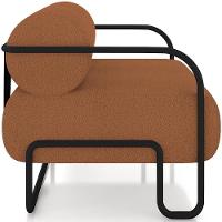 Kit 02 Poltronas Decorativa Pés Industrial Moscou K01 Bouclê Terracota - Lyam Decor - 6