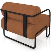 Kit 02 Poltronas Decorativa Pés Industrial Moscou K01 Bouclê Terracota - Lyam Decor - 7