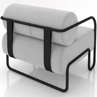 Kit 02 Poltronas Decorativa Pés Industrial Moscou K01 Veludo Cinza - Lyam Decor - 7