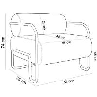 Kit 02 Poltronas Decorativa Pés Industrial Moscou K01 Couríssimo Marrom - Lyam Decor - 2