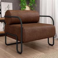 Kit 02 Poltronas Decorativa Pés Industrial Moscou K01 Couríssimo Marrom - Lyam Decor - 5