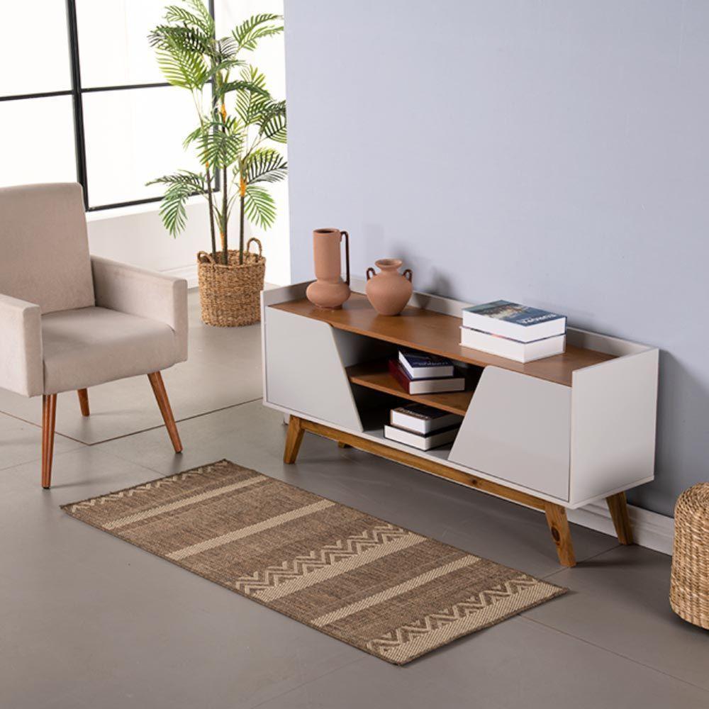 Tapete Passadeira Sisal 1,00m X 66cm Base Antiderrapante Para Corredor Cozinha Quarto Sala Mescla 1 - 1