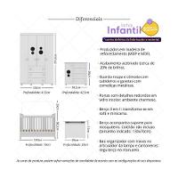 Quarto Infantil Completo Com Berço Americano 3 Em 1 Para Colchão 130x70cm Multimóveis Mp4360 Branco - 5
