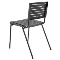 Kit 04 Cadeiras Empilhável Fixa Escritório Multiuso Base Preta Kimi P03 Preto - Lyam Decor - 6