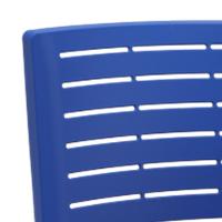 Kit 06 Cadeiras Empilhável Fixa Escritório Multiuso Base Preta Kimi P03 Azul - Lyam Decor