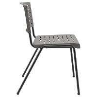 Cadeira Empilhável Fixa Escritório Multiuso Base Preta Kimi P03 Basalto - Lyam Decor