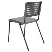 Cadeira Empilhável Fixa Escritório Multiuso Base Preta Kimi P03 Basalto - Lyam Decor - 5
