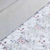 Kit Cobre Leito Colcha Maggy King 3 Peças Dupla Face Percale 200 Fios Protea Floral Cinza - 3