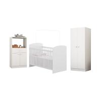 Quarto Infantil Completo Com Berço Guarda-roupa E Cômoda Multimóveis Mp4358 Branco - 2