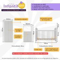 Quarto Infantil Completo Com Berço Guarda-roupa E Cômoda Multimóveis Mp4358 Branco - 6