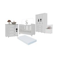 Quarto Infantil Completo Com Berço Americano 3 Em 1 Com Colchão Incluso Multimóveis Mp4361 Branco - 2