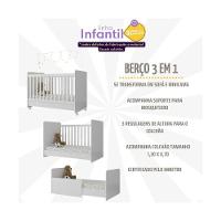 Quarto Infantil Completo Com Berço Americano 3 Em 1 Com Colchão Incluso Multimóveis Mp4361 Branco - 6