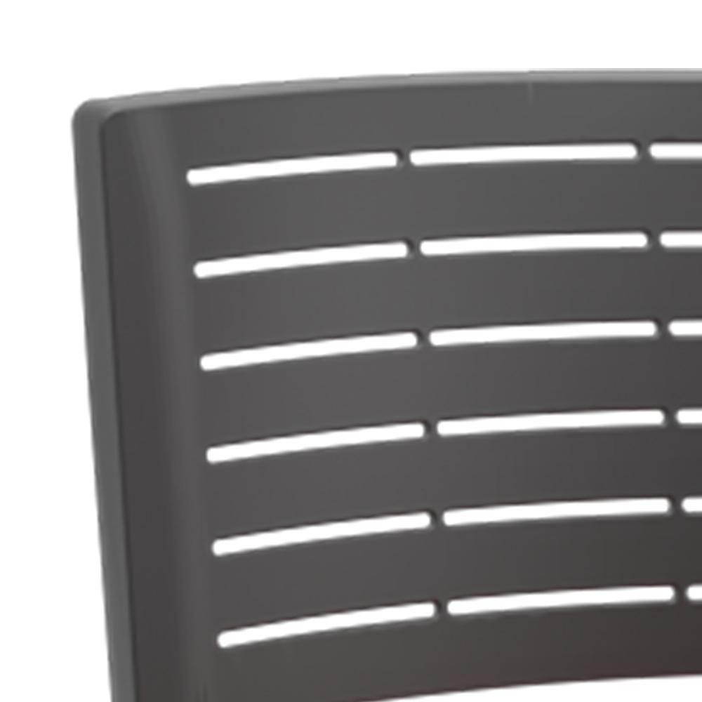 Kit 06 Cadeiras Empilhável Fixa Escritório Multiuso Base Preta Kimi P03 Preto - Lyam Decor - 7