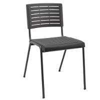 Kit 06 Cadeiras Empilhável Fixa Escritório Multiuso Base Preta Kimi P03 Preto - Lyam Decor - 2