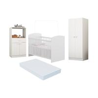 Quarto Infantil Completo Berço Com Colchão Incluso Guarda-roupa E Cômoda Multimóveis Mp4359 Branco - 2