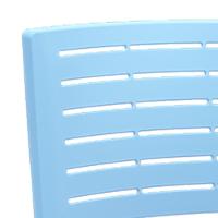 Kit 02 Cadeiras Empilhável Fixa Escritório Multiuso Base Preta Kimi P03 Azul Celeste - Lyam Decor - 7