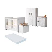 Quarto Infantil Completo Com Berço Americano 3 Em 1 Com Colchão Incluso Multimóveis Mp4346 Branco - 2