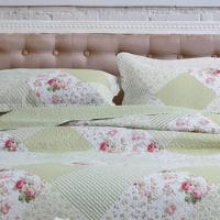 Kit Cobre Leito Colcha Daily Casal 3 Peças Dupla Face Estampado Floral Patchwork Verde 8 100% Poliéster - 2