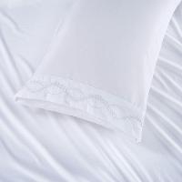 Jogo De Cama Lençol Luminia Casal 4 Peças Micropercal 300 Fios Bordado Floral Branco 100% Poliéster - 2