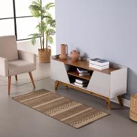 Tapete Passadeira Sisal 2,00m X 66cm Base Antiderrapante Para Corredor Cozinha Quarto Sala Mescla 1 - 1