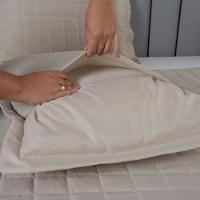 Kit Cobre Leito Colcha Dual King 3 Peças Matelado Dupla Face Liso Areia 100% Poliéster