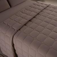 Kit Cobre Leito Colcha Minimal Queen 3 Peças Malha 100% Algodão Bege - 2