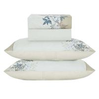 Jogo De Lençol Summer Queen 4 Peças Micropercal 300 Fios Estampado Floral Outono Bege 100% Poliéster - 3