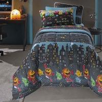 Kit Edredom Alegria Dupla Face Solteiro 2 Peças Malha Estampada 100% Algodão Video Game - 1