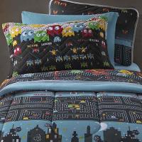 Kit Edredom Alegria Dupla Face Solteiro 2 Peças Malha Estampada 100% Algodão Video Game - 2