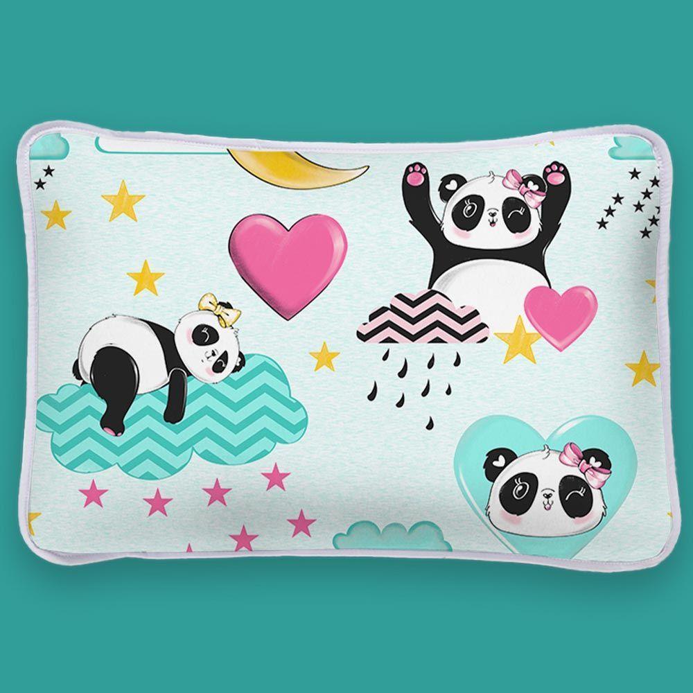 Kit Edredom Alegria Dupla Face Solteiro 2 Peças Malha Estampada 100% Algodão Panda Love - 4