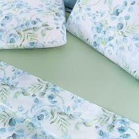 Jogo De Cama Lençol Maggy Queen 4 Peças Percale 200 Fios Estampado Forest Floral Verde 80% Algodão - 20% Poliéster - 3