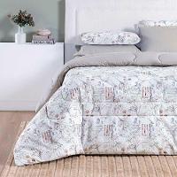 Edredom Maggy Dupla Face Super King 1 Peça Percale 200 Fios Estampado Protea Cinza Floral - 2