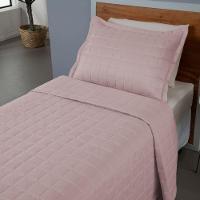 Kit Cobre Leito Colcha Dual Solteiro 2 Peças Matelado Dupla Face Liso Rose 100% Poliéster - 2