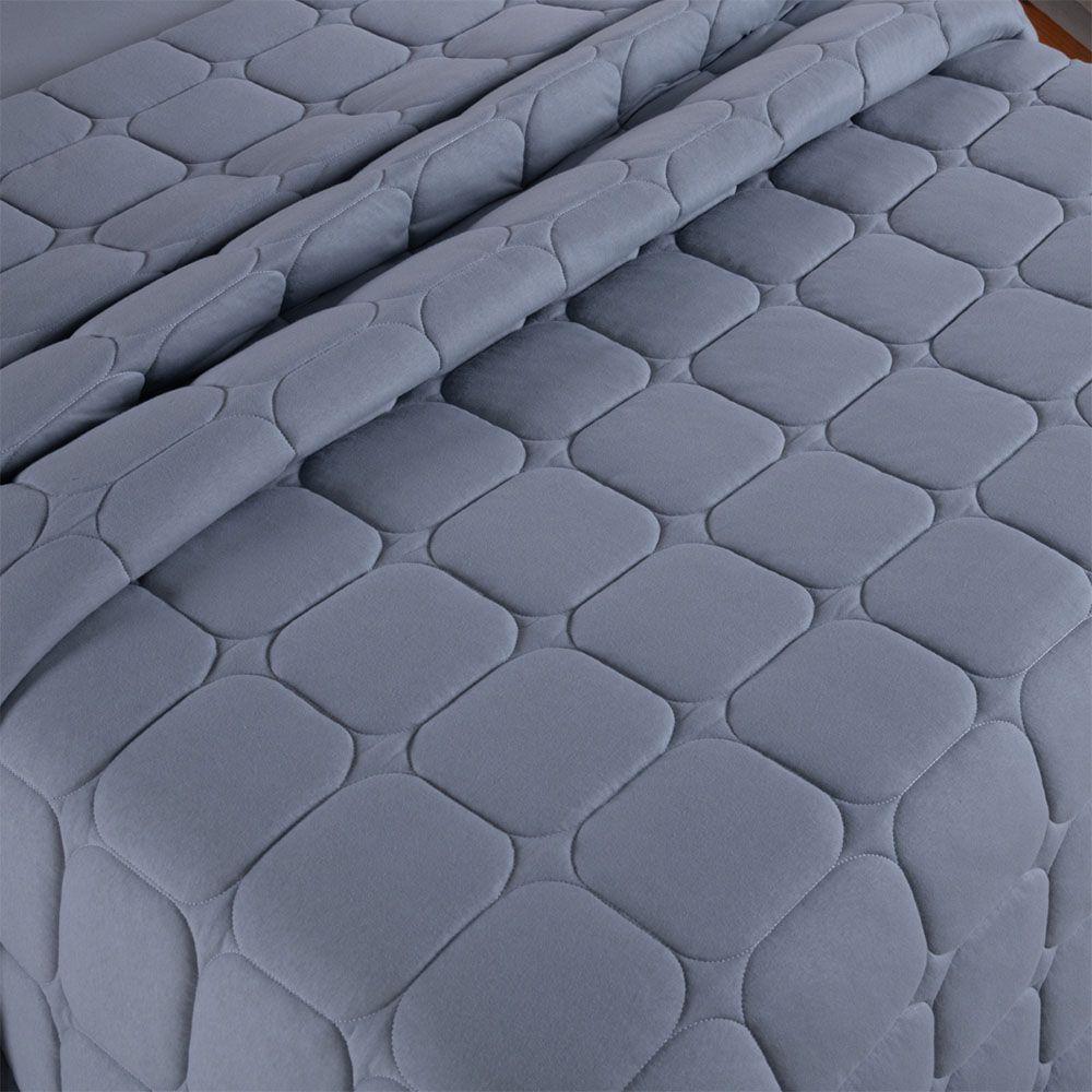 Kit Cobre Leito Colcha Minimal King 3 Peças Malha 100% Algodão Cinza - 2