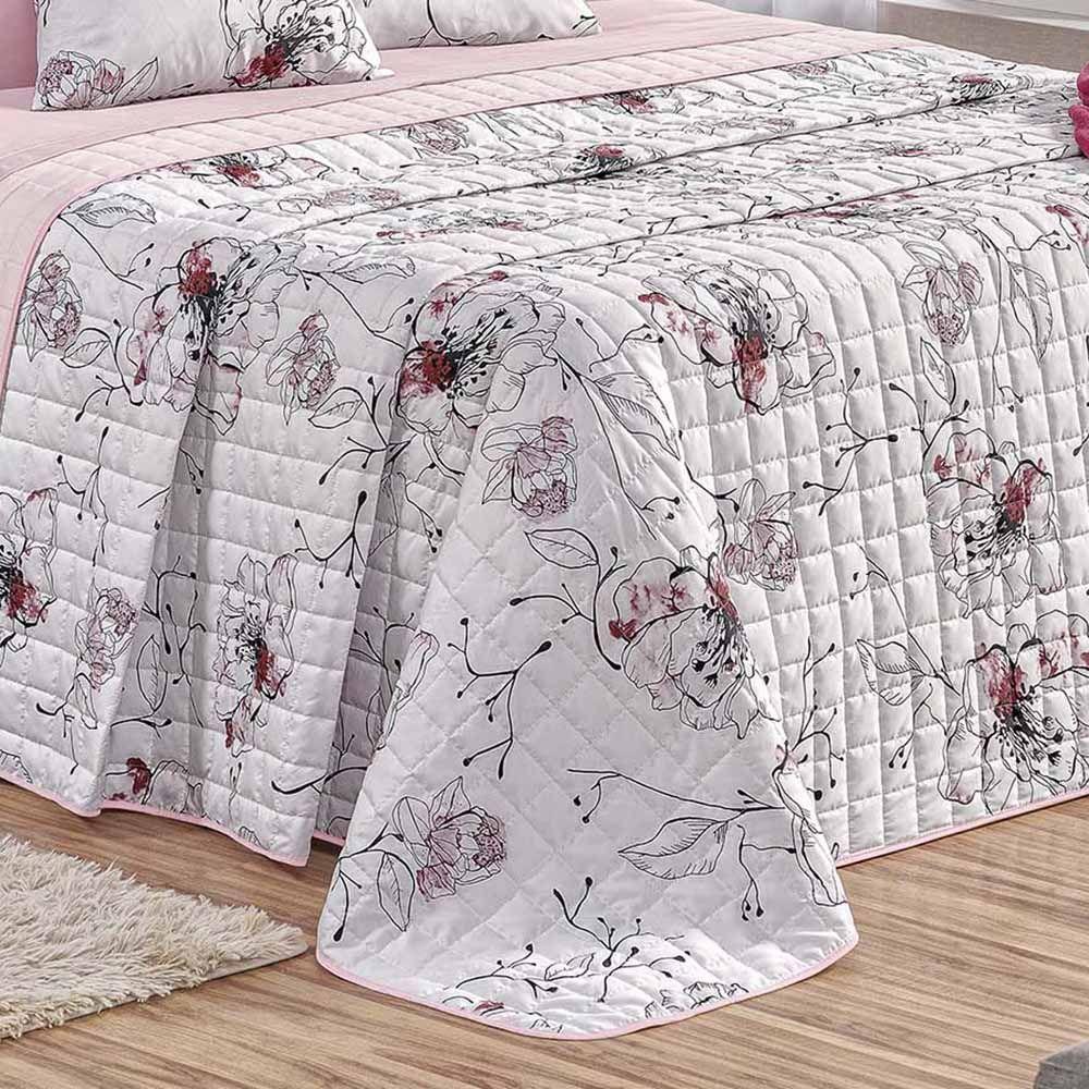 Kit Cobre Leito Colcha Tunes Queen 3 Peças Estampado 180 Fios Malta 100% Poliéster - 2